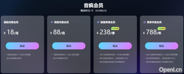 音疯会员价格: 音疯