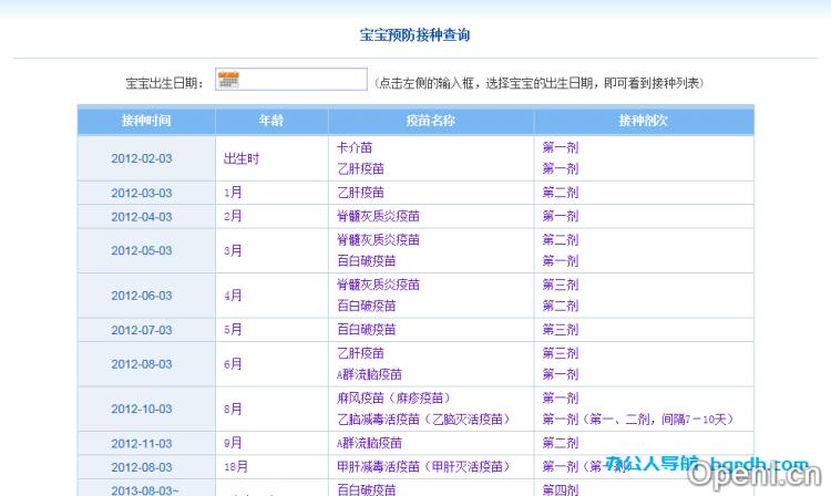 疫苗接种时间表插图 疫苗接种时间表