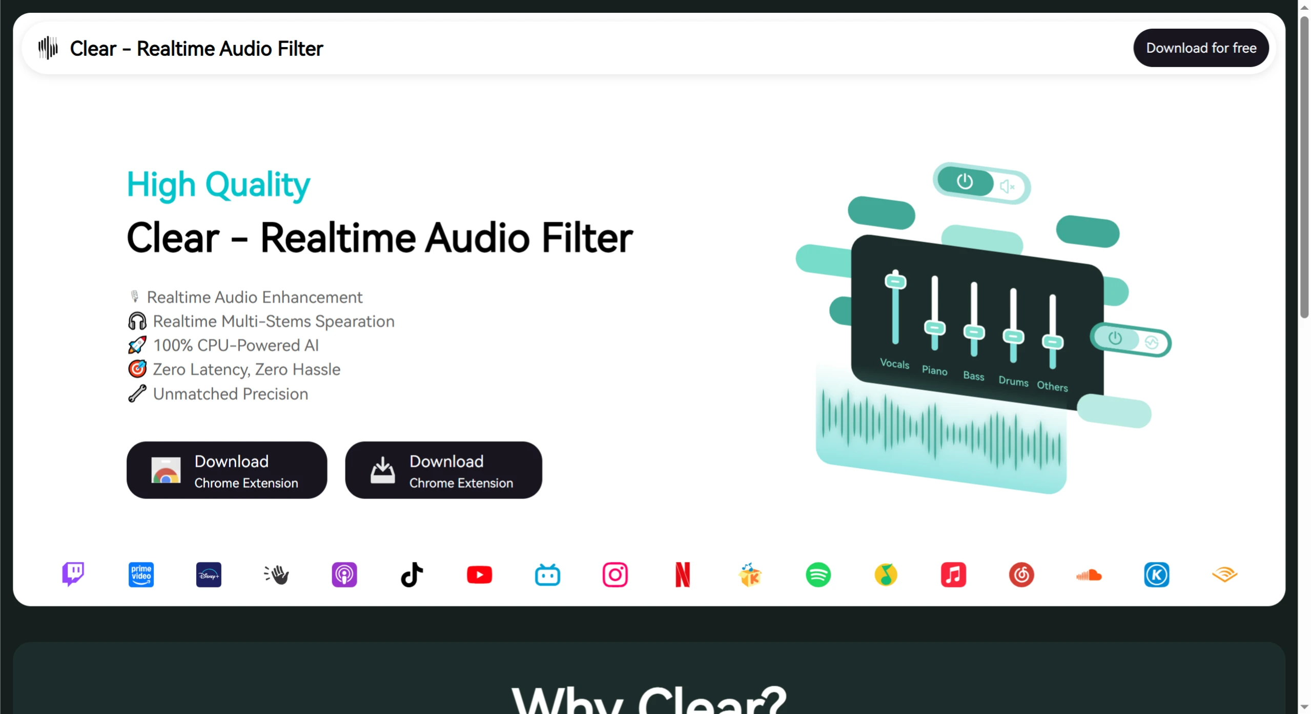 有道Clear:实时声伴分离人声增强插件 有道Clear