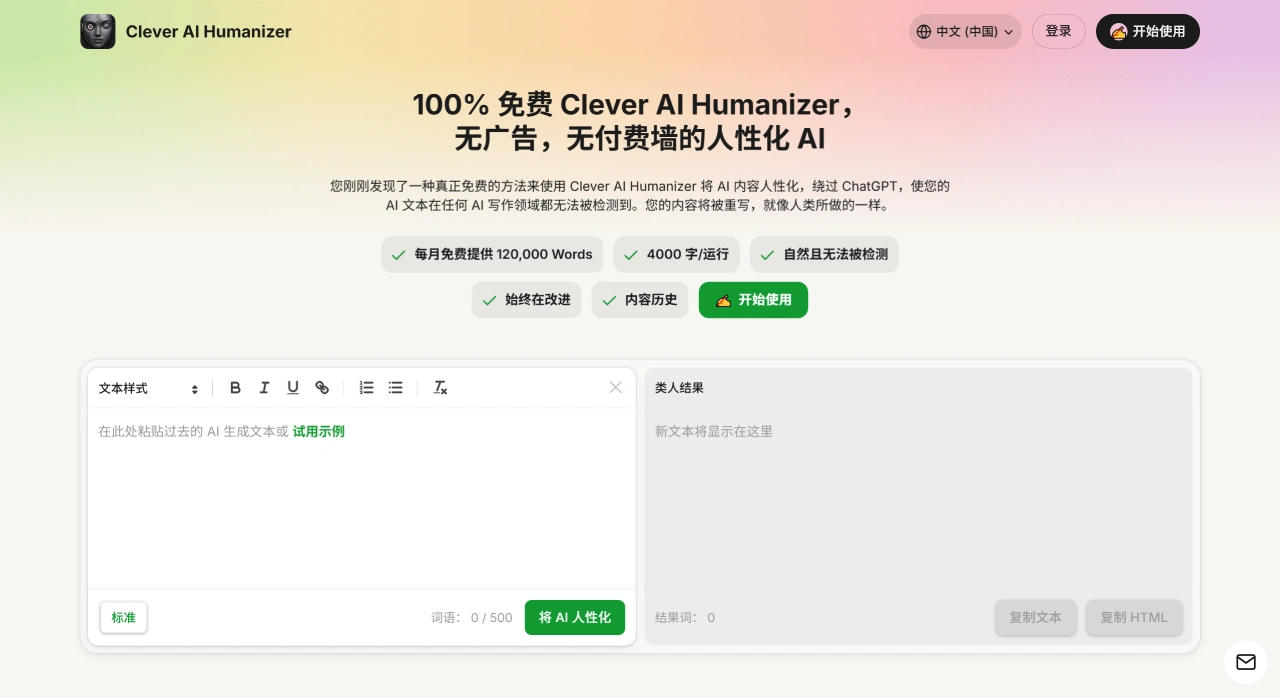 Clever AI Humanizer(图1) Clever AI Humanizer