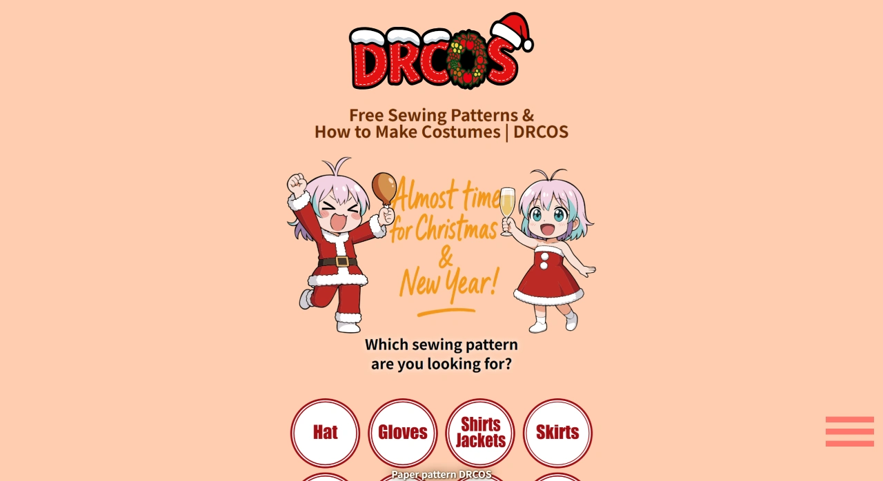DRCOS:一家日本的免费缝纫图纸纸样库站点 DRCOS
