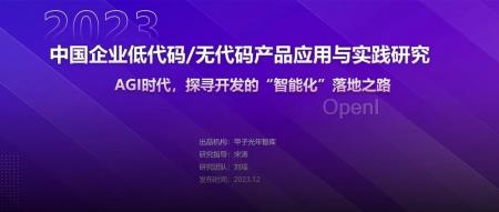 2023中国企业低代码/无代码产品应用与实践研究|甲子光年智库