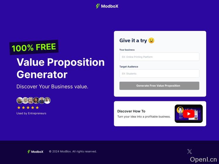 Modbox – Value Proposition Generator