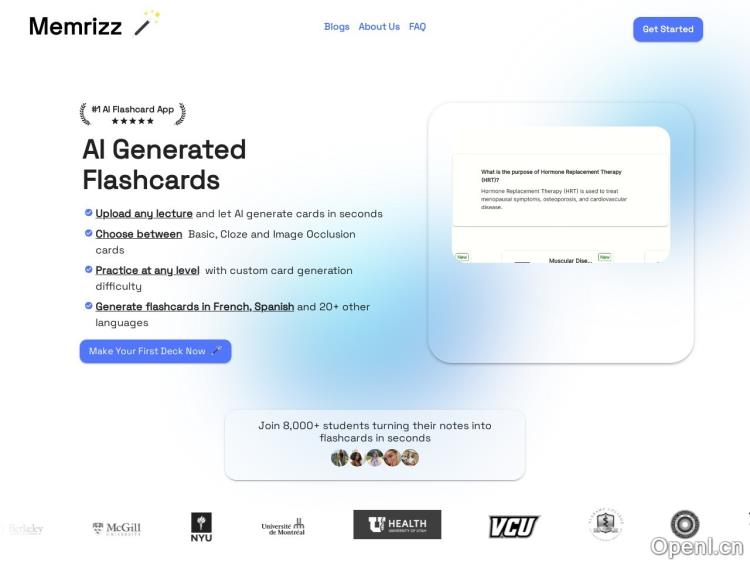 Memrizz AI Flashcard Generator