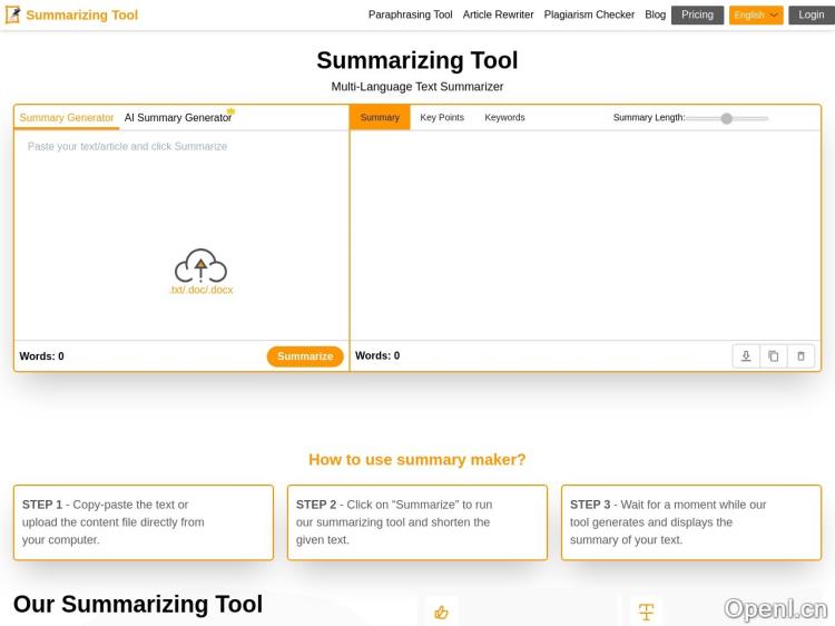 Summarizing Tool