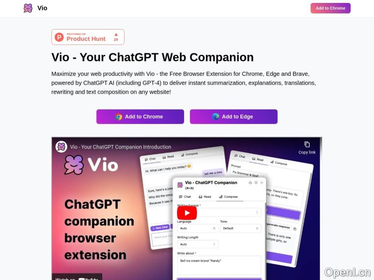 Vio – ChatGPT Web Companion