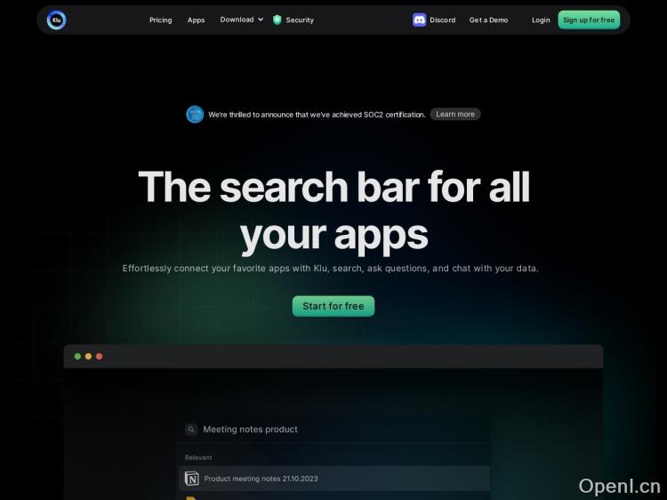 Klu – Internal search powered by AI