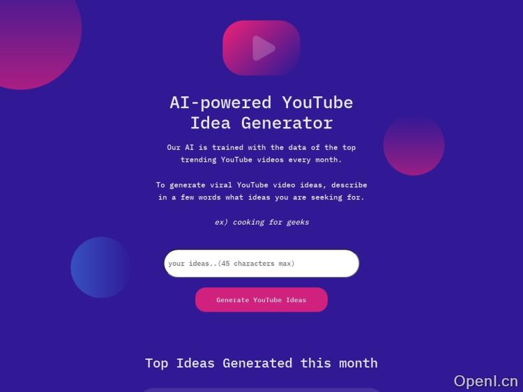 AI-powered YouTube Idea Generator