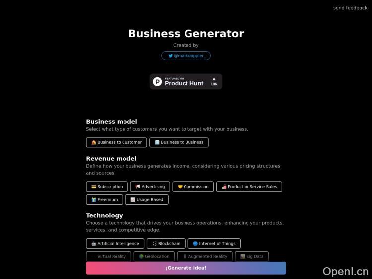 Business Idea Generator AI