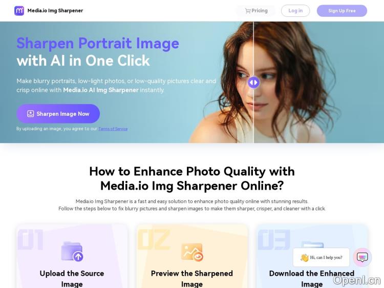 AI Image Sharpener by Media.io