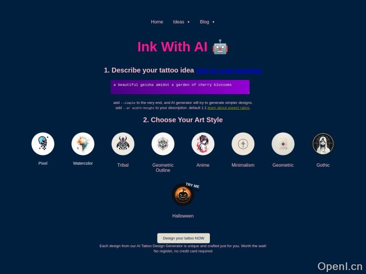 Ink With AI – tattoo designer