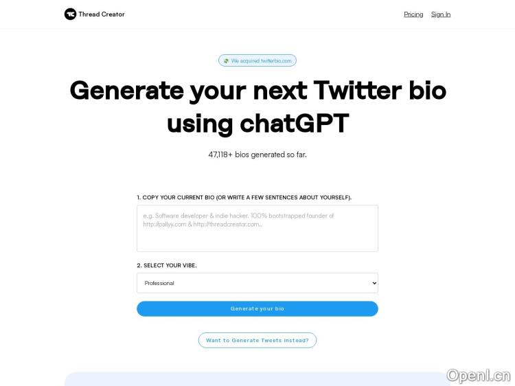 Twitter Bio Generator