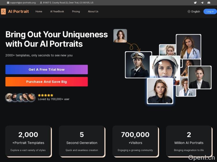 AI Portrait:在线免费AI头像生成器