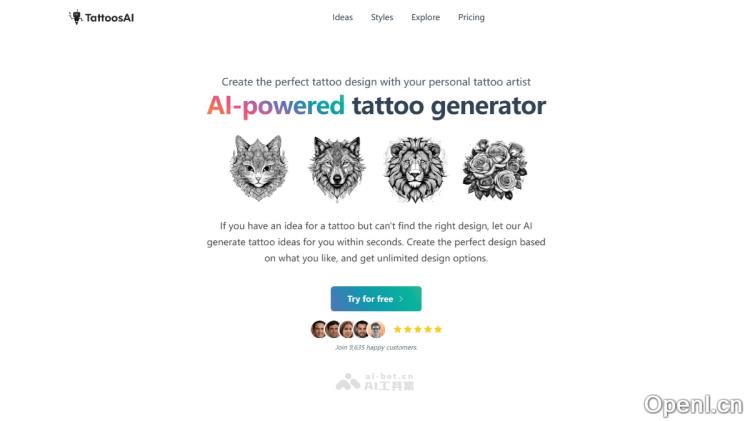 TattoosAI:个性化纹身设计工具助你创造独一无二的艺术品