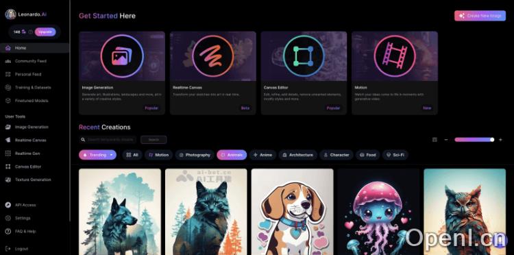 Leonardo.ai后台