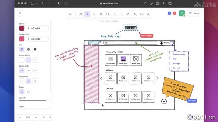 Excalidraw:实时协作的手绘风格在线白板工具
