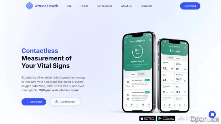 Attune Health：智能面部扫描技术实时监测血压、血氧饱和度与心率的健康管理解决方案