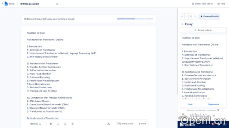 AI英文论文写作工具,百万篇学术文献训练而成