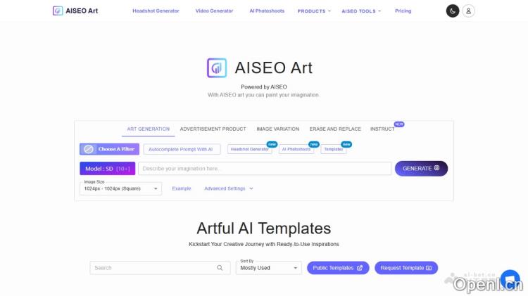 AI绘画工具,支持多种场景多种绘画风格和技巧