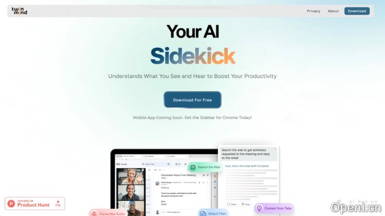 AI浏览器助手,实时分析浏览器内容、提供建议和自动撰写邮件等功能