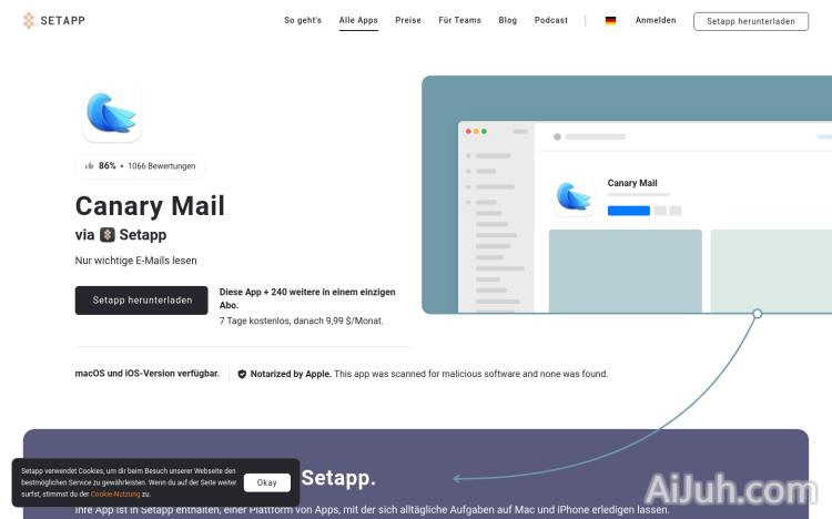 Canary Mail on Setapp
