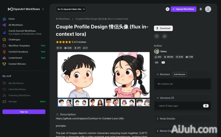 Couple Profile Design 情侣头像 (flux in-context lora)