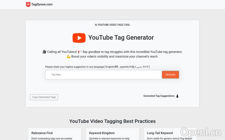 AI YouTube Tag Generator