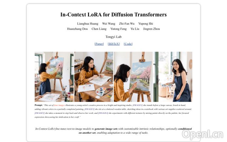 In-Context LoRA for Diffusion Transformers