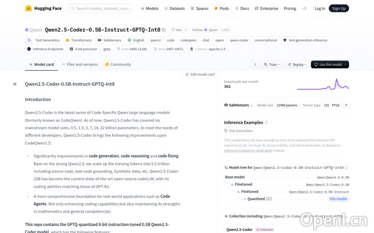 Qwen2.5-Coder-0.5B-Instruct-GPTQ-Int8