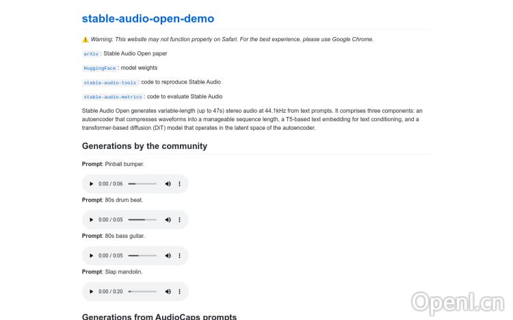 Stable Audio Open demo