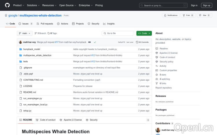 Multispecies Whale Detection