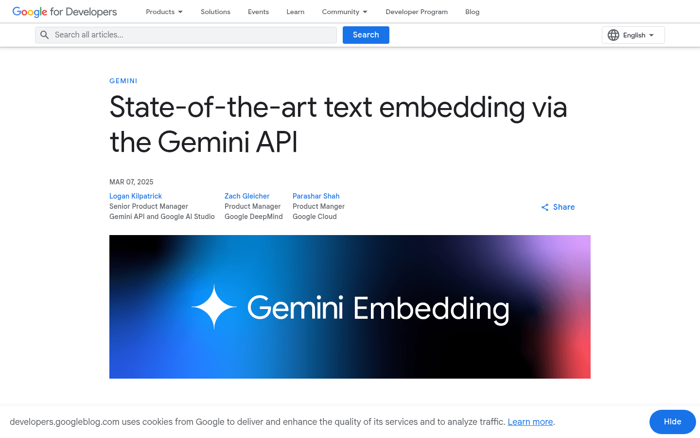 Gemini Embedding 文本嵌入模型