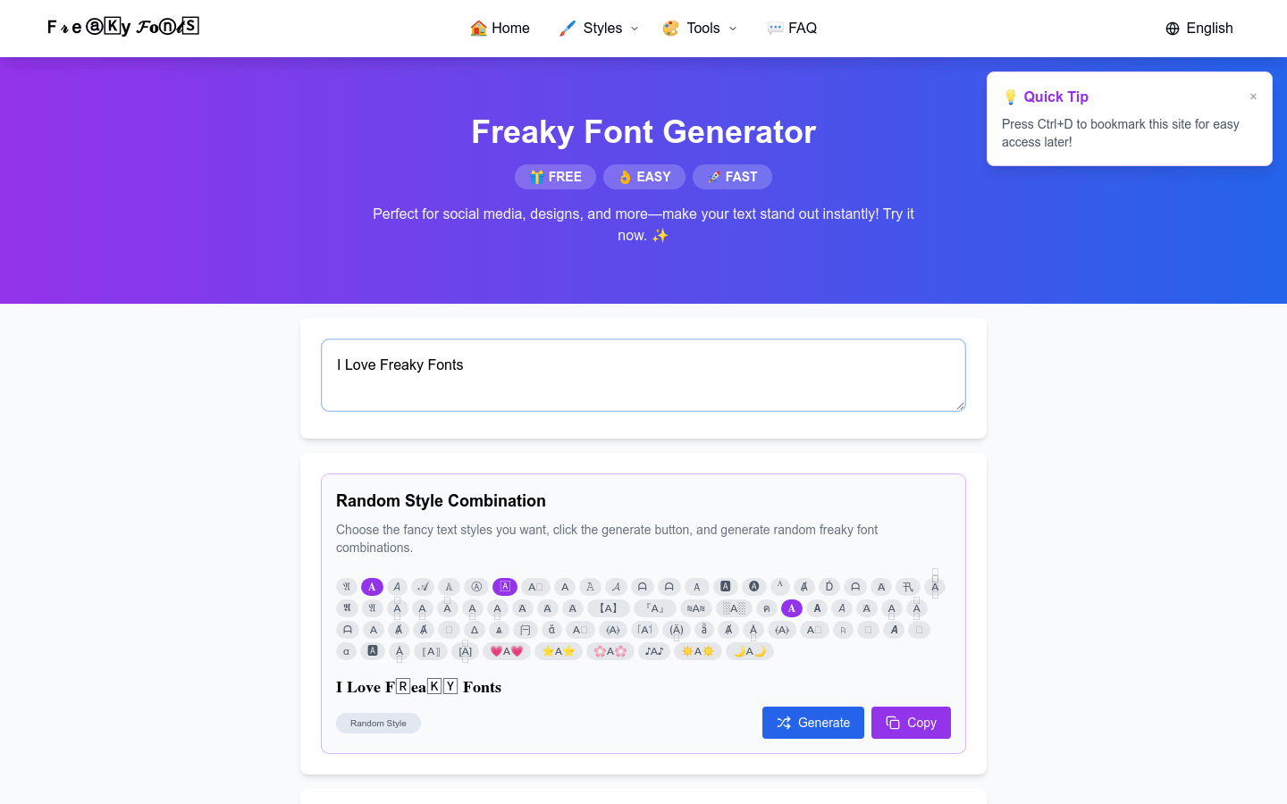 Freaky Font Generator