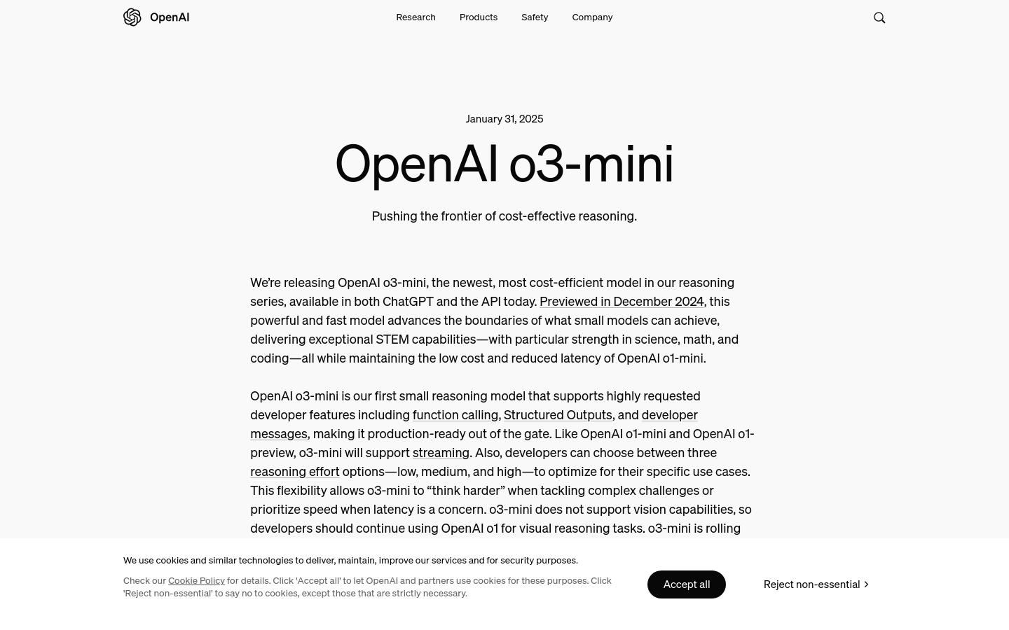 OpenAI o3-mini