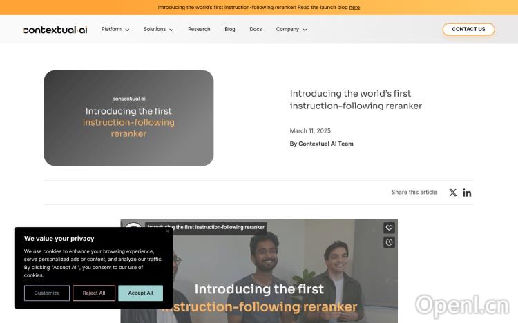 Contextual AI Reranker