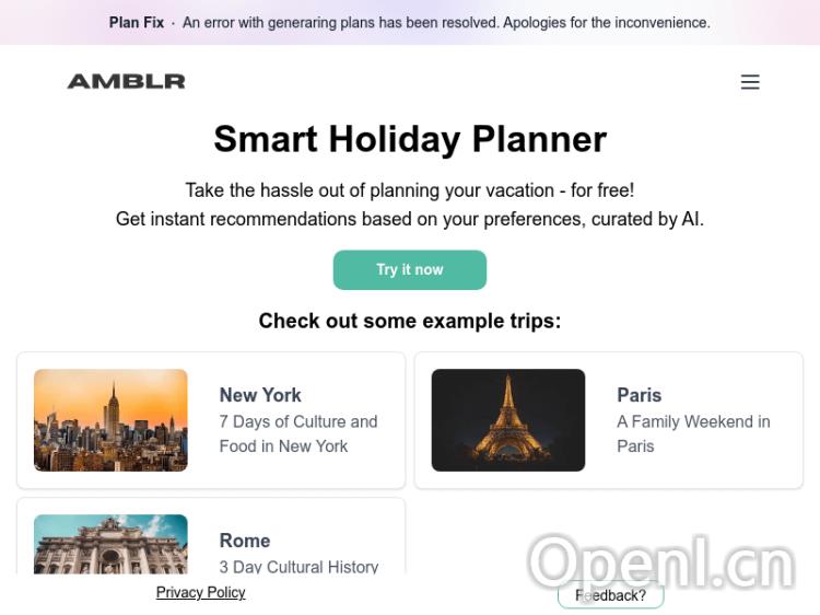 AMBLR - AI Travel Planner