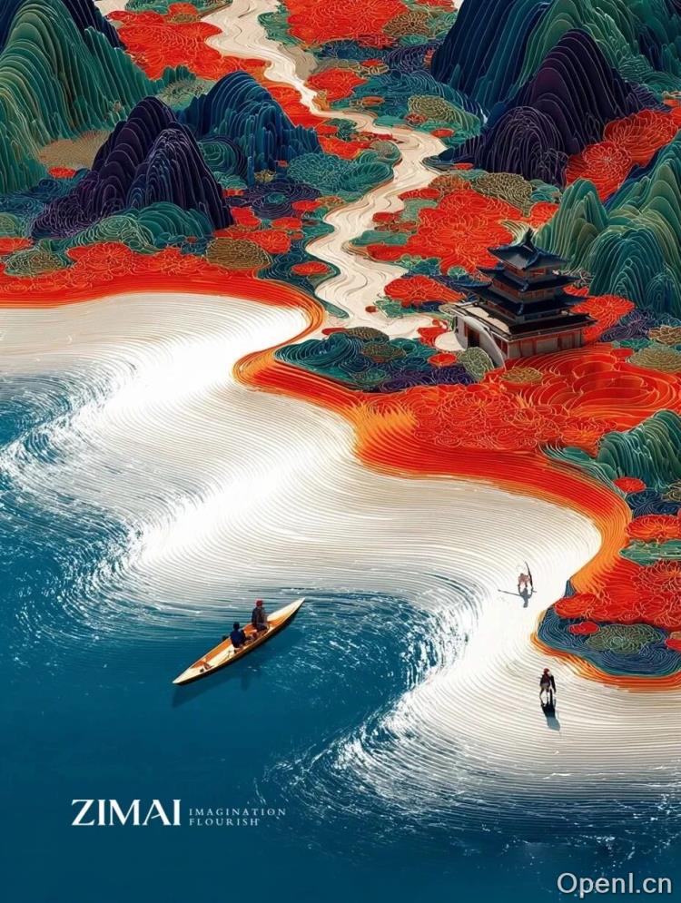 Midjourney审美绝了！国庆海报-江山如此多娇