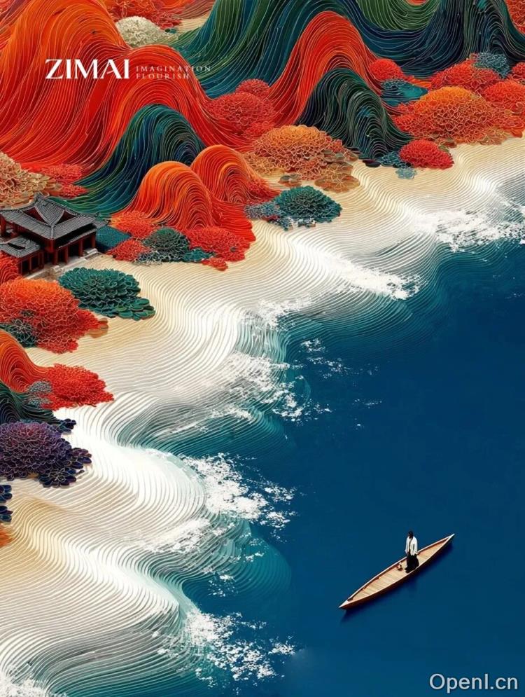 Midjourney审美绝了！国庆海报-江山如此多娇