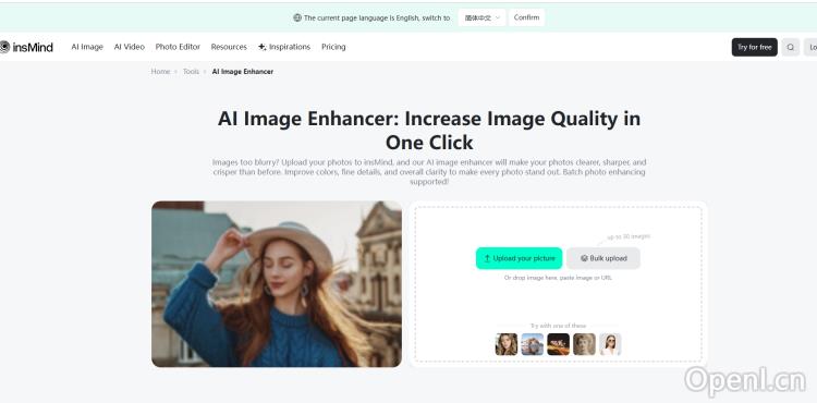 insMind AI Image Enhancer