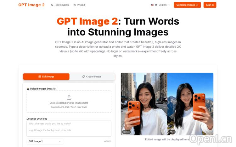 GPT Image 2 — Turn Words into Stunning Images