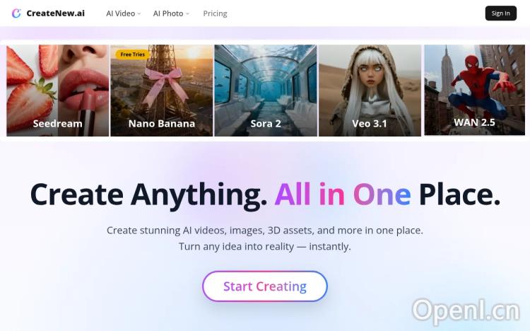 CreateNew AI – Free AI Video, Image & Creative Effects Generator