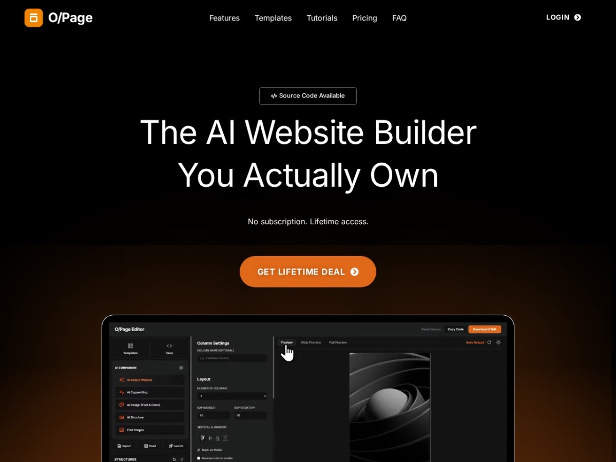 O/Page Website Builder