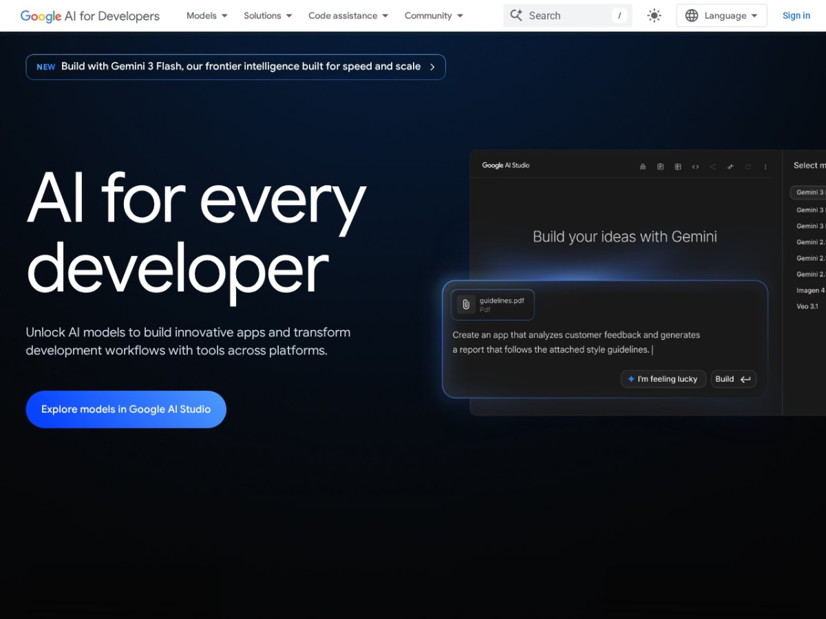 Google AI for Developers