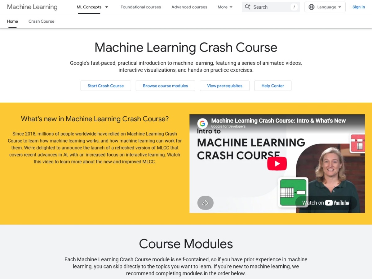 Google ML Crash Course